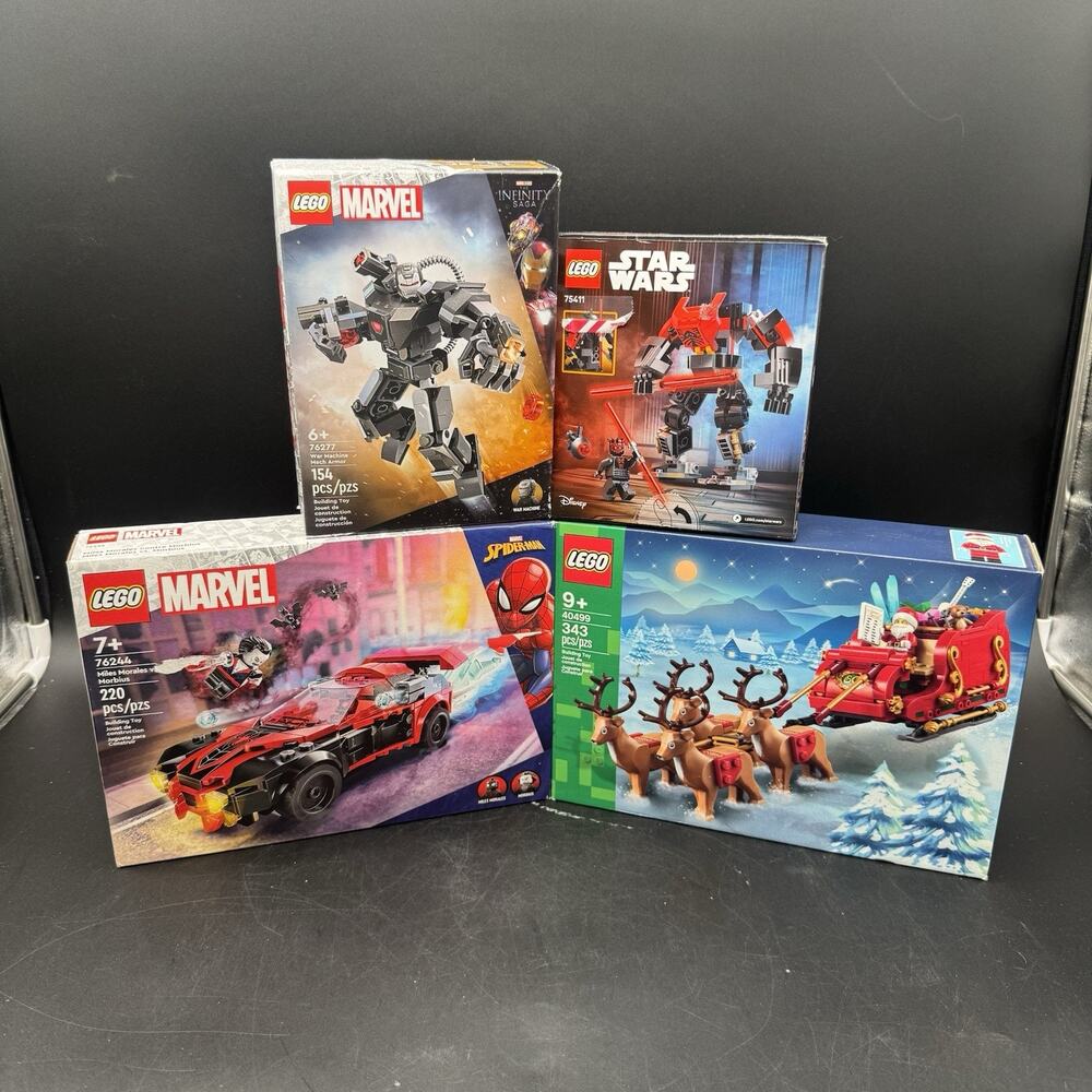 Lot Of 4 Sealed Lego Sets Marvel Star Wars Christmas 76277 75411 76244 40499 NEW